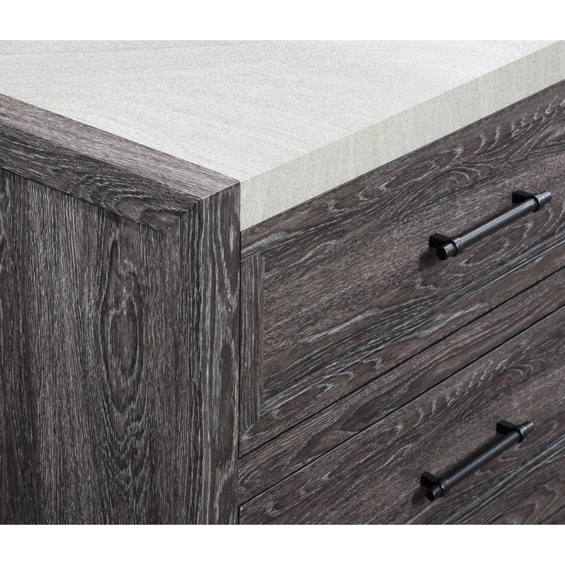 Commode de chevet en bois à 6 tiroirs Rustic