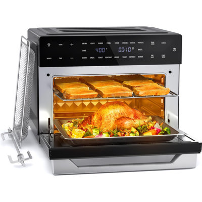 Beelicious 32QT 19-in-1 Digital Air Fryer Toaster Oven Combo with Rotisserie & Dehydrator, XL Convection Oven for Family, Fits 13" Pizza, 6 Accessorie