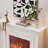 Beige Solid Wood Electric Fireplace