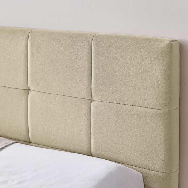Full Size Upholstered Tufted Bed, Full/Double, Beige