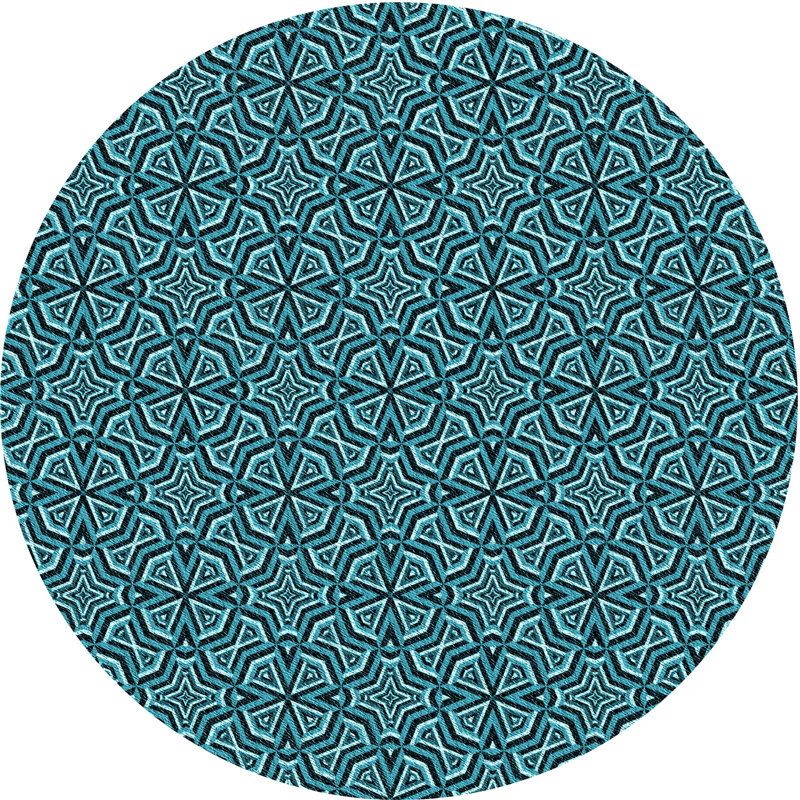 Geometric Indoor Rug, Round 5'