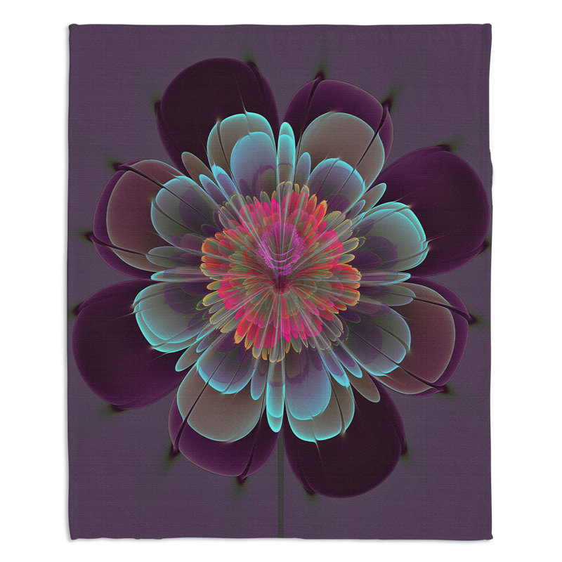  Jeté de fleur fantôme, l 51 po x L 60 po, Mauve