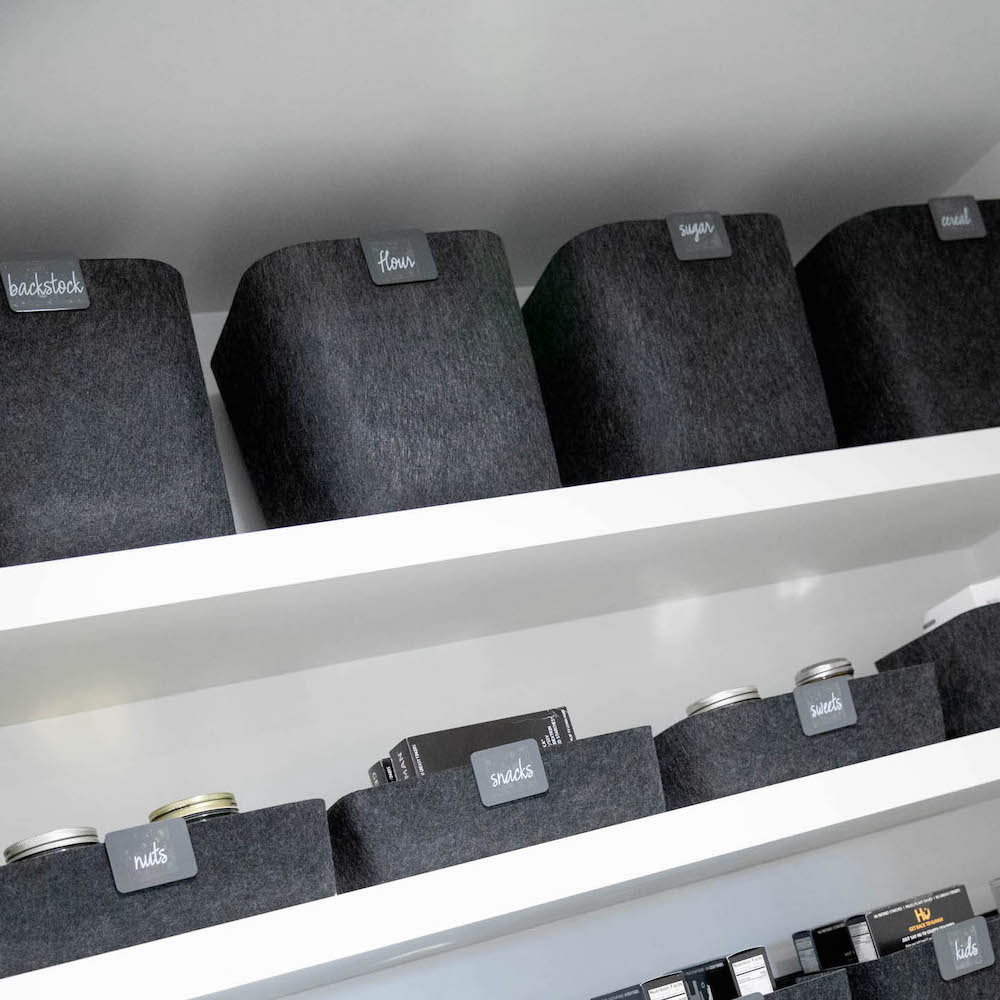 Sculpted Felt Wool Storage Bin, Black