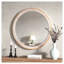 Miroir mural rond 30 po en bois massif blanc antique et rustique Boho pour meuble-lavabo, salon et entrée