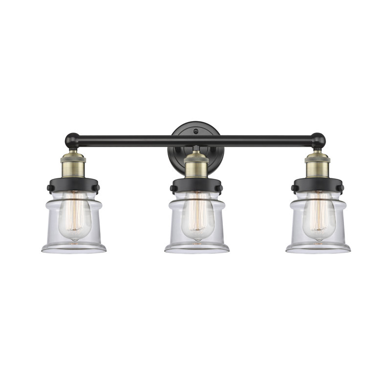 Cailen 3 - Light Dimmable Vanity Light, Clear, Black Antique Brass