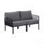 Ensemble de conversation pour patio 3 pièces, ensemble de mobilier modulaire d'extérieur moderne avec table basse carrée, coussin épais et imperméable pour porche, balcon, gris clair-1211215114