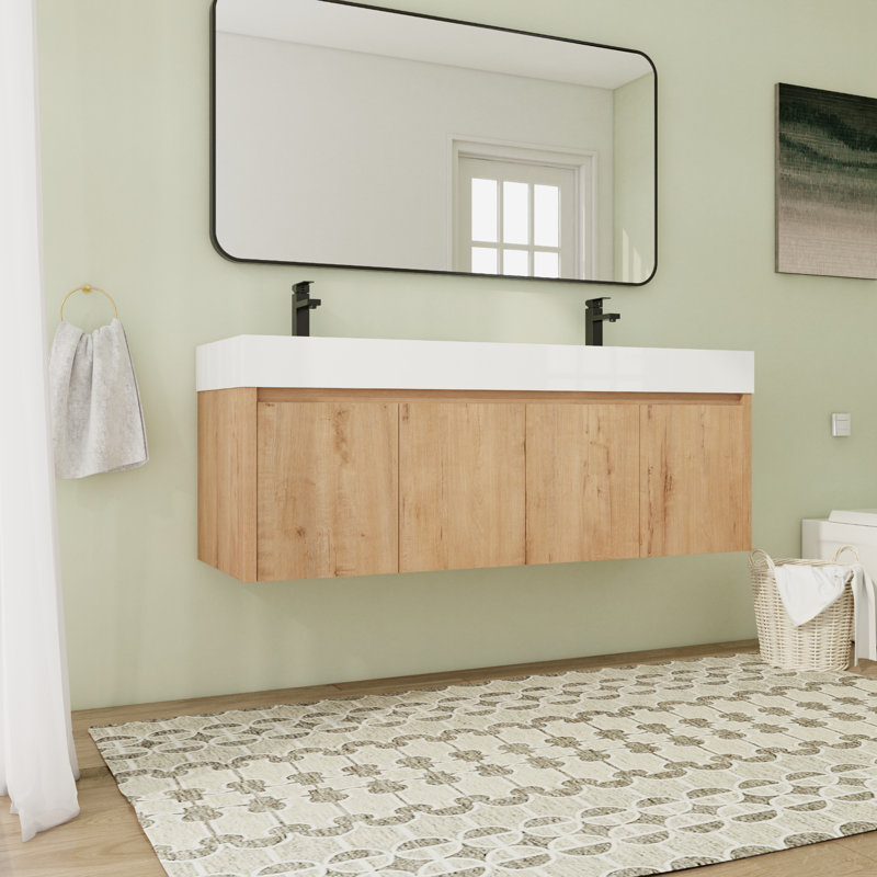 Ensemble de meuble-lavabo double mural 59,17 po Bronnen