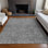 Tapis gris Prisco lavable à la machine de qualité supérieure