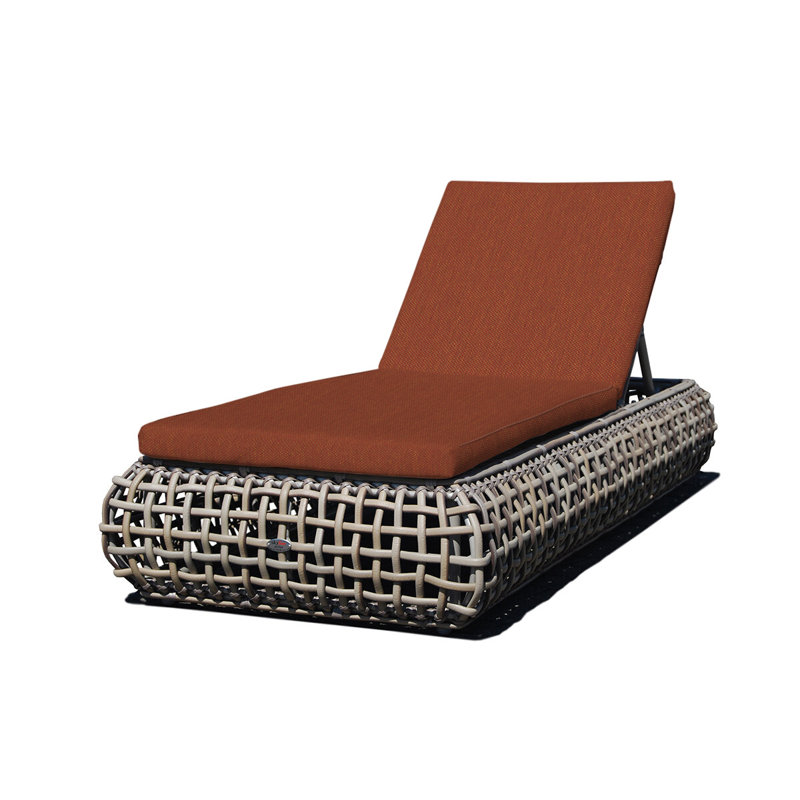 Dynasty Outdoor Chaise Lounge, Kubu Mushroom, Canvas Brick Sunbrella® Canvas