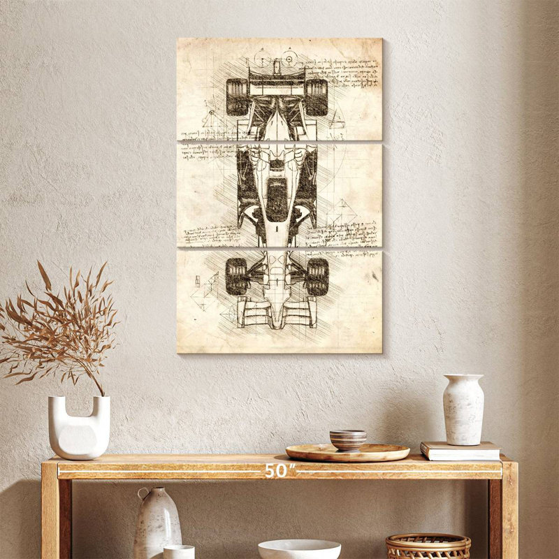 Mehar F1 Car Top View, 38" H x 24" W