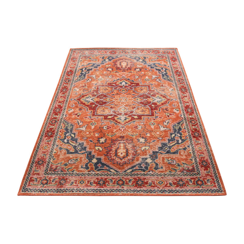 Distressed Homage Hand Knotted Wool Floral Area Rug, Rectangle 10' x 14'