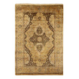 Canvello Ivory Tabriz Design Rug - 6' X 9'