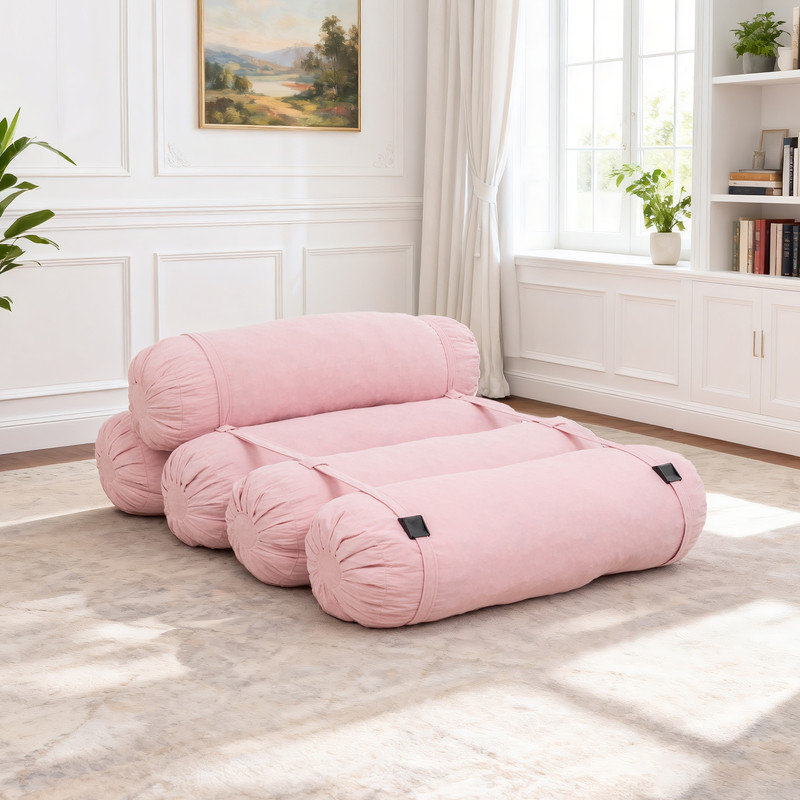 Canapé modulaire en velours côtelé, Velours côtelé rose
