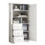 Armoire de rangement haute et large avec portes et trois tiroirs
