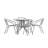 Amlie 31.5" Square Glass Dining Table with 4 Aluminum Chairs-46535398