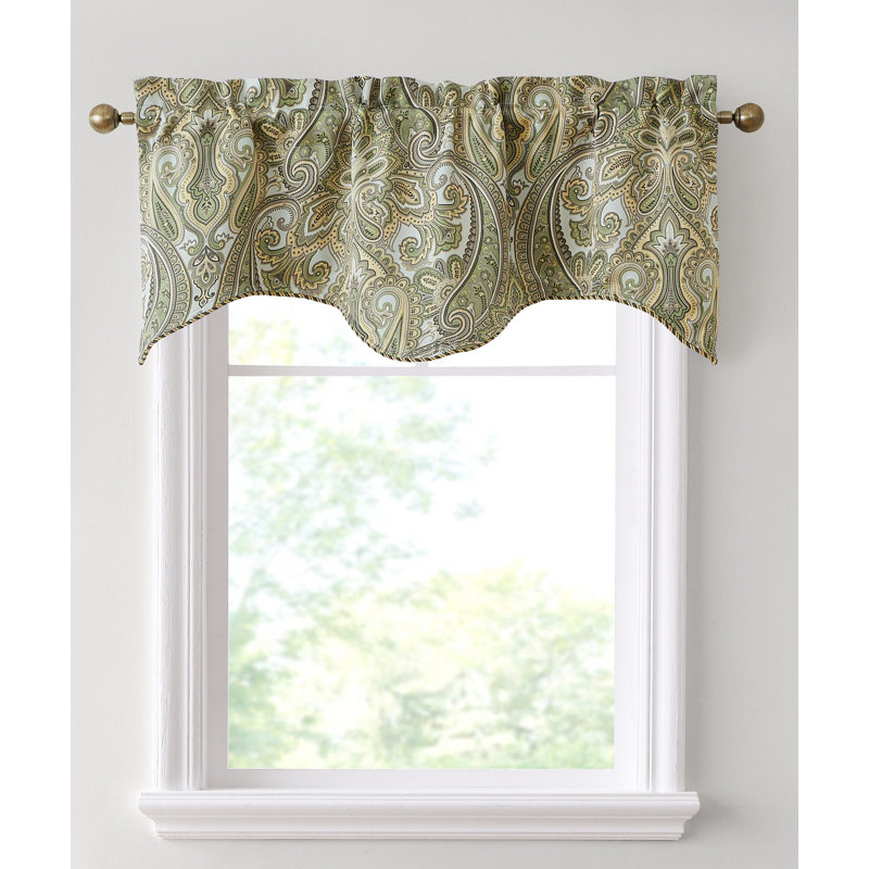 Gillot Blackout Rod Pocket 50" Window Valance, Sage Green