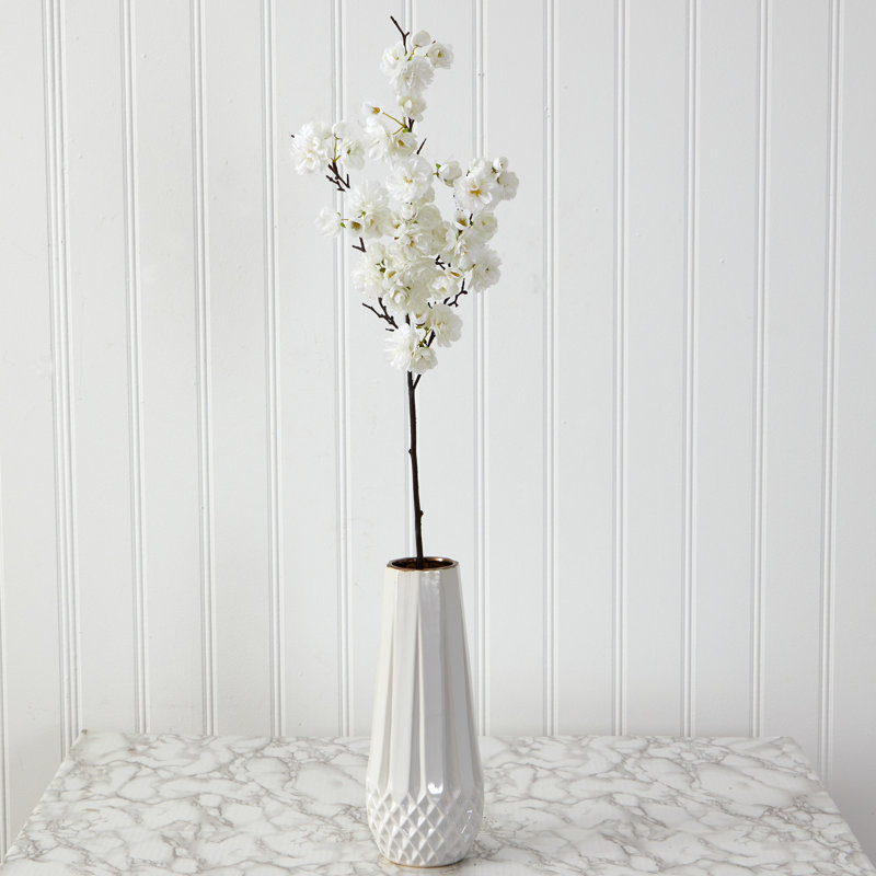Tige de cerisier en fleurs, Blanc