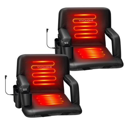 heated Stadium Seats With Back Support And Cushion (2-pack)