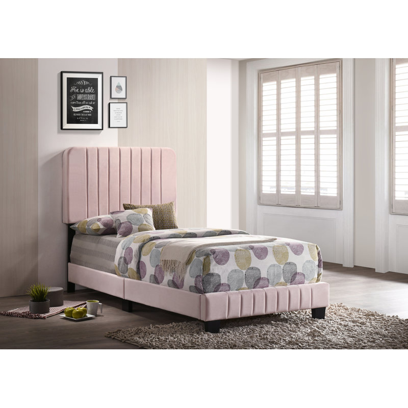 Lit sommier simple Lodi, rose, Lit simple, Rose