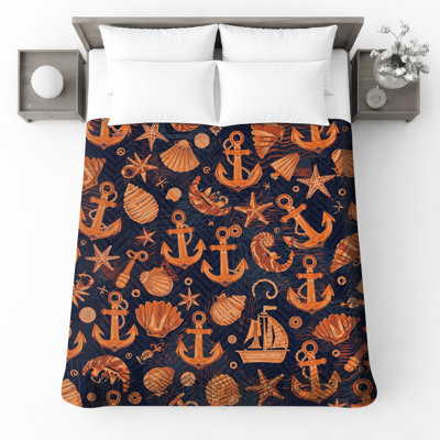 Couvre-lit matelassé Nautical Anchors