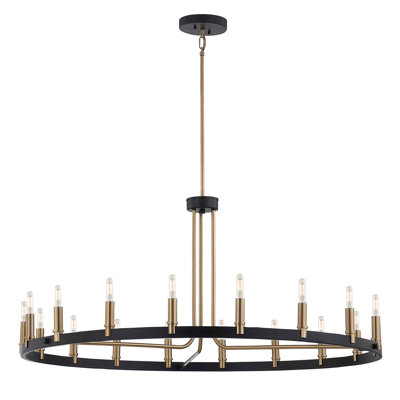 Webber 18 - Light Dimmable LED Wagon Wheel Chandelier