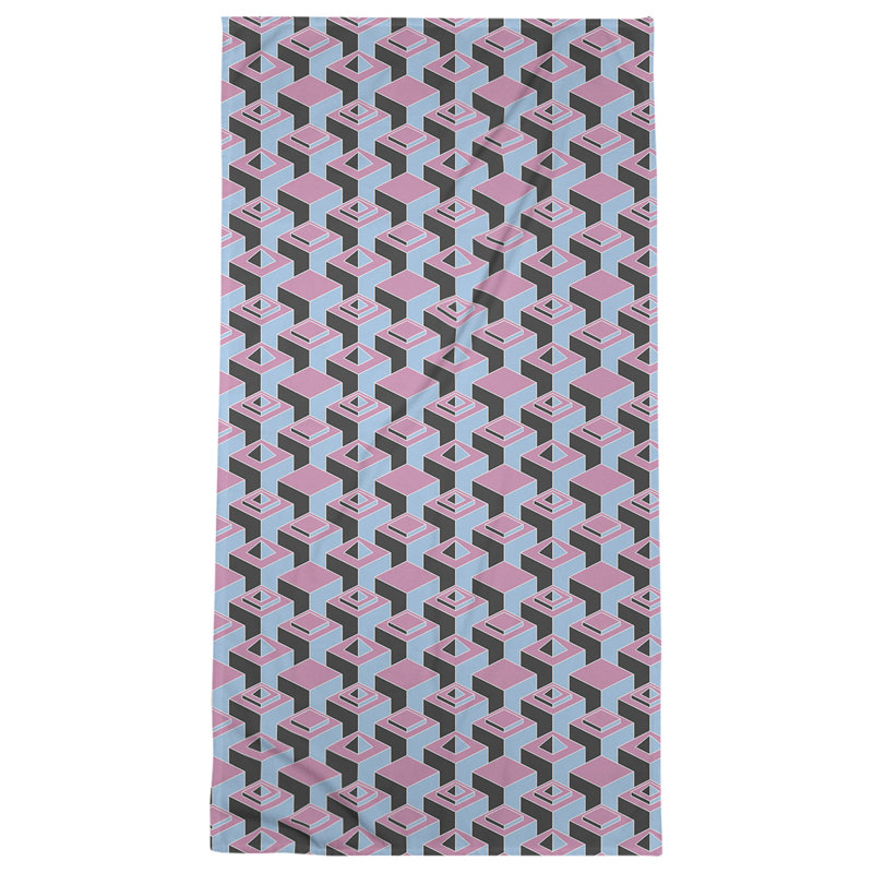 Jordao Bath Towel, Pink/Sky Blue