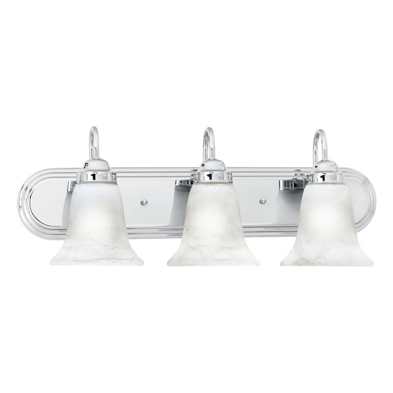 Homestead 24'' Wide 3-Light Vanity Light - Chrome, 3 Lights, Chrome, 9" H x 24" W x 7.5" D