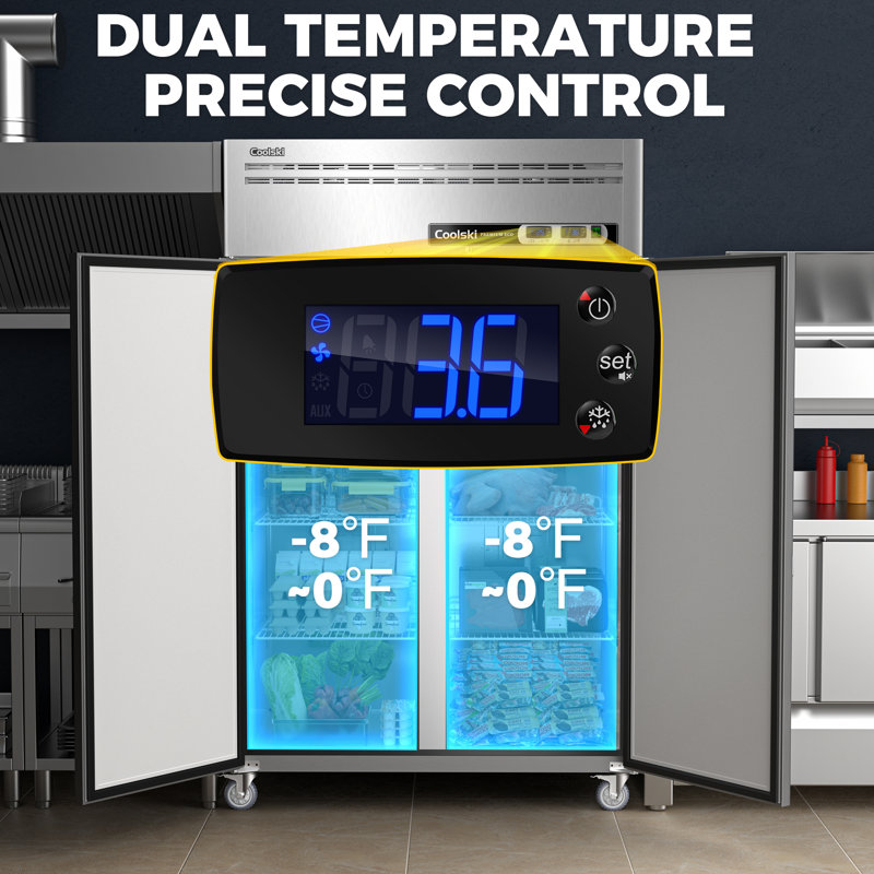 Congélateur vertical 48 po à 3 portes à dégivrage automatique / cycle 48 pouces - acier inoxydable (approuvé ETL DOE)