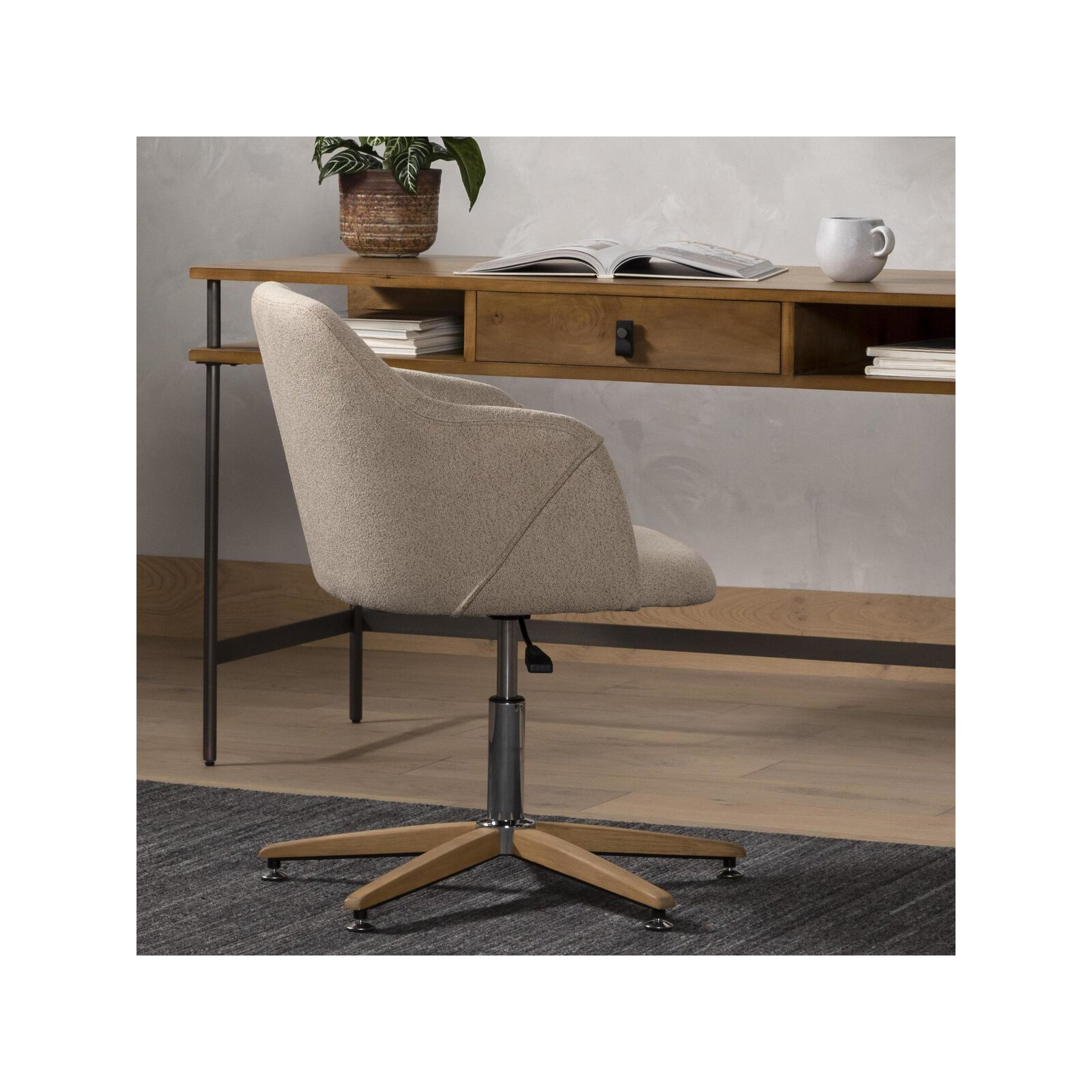 Padraic Swivel Office Chair, Oatmeal