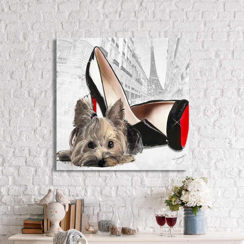 «In Paris» par Jodi, reproduction d'art graphique sur toile, H 24 po x l 24 po x P 1,5 po, Toile tendue