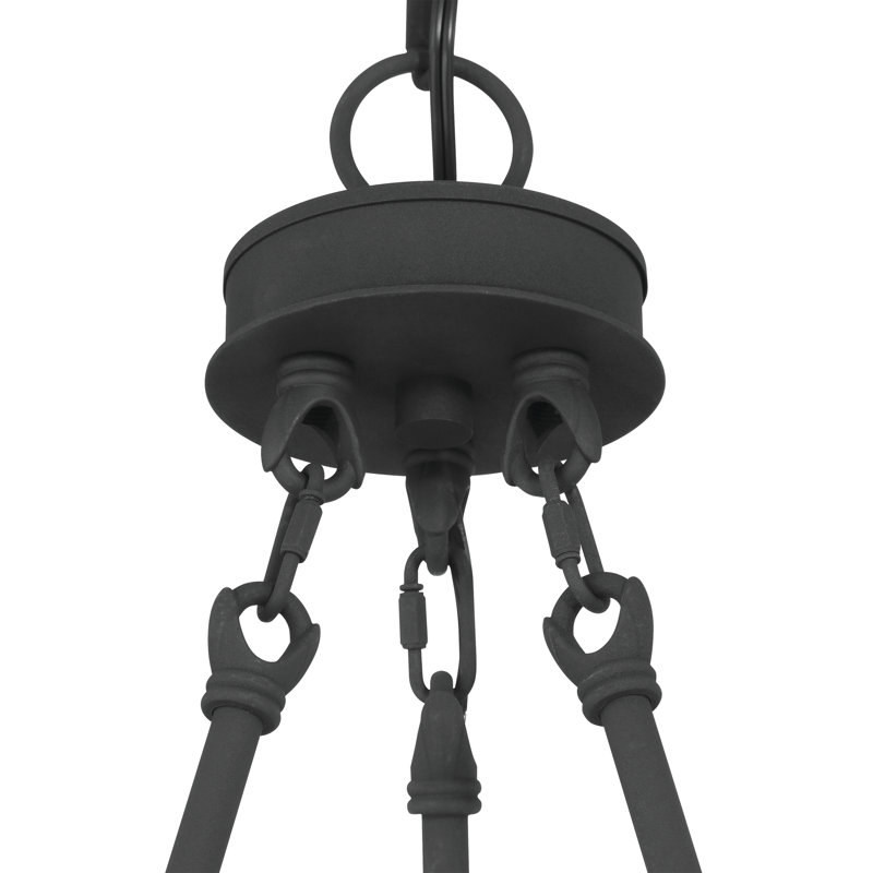 Beck 20-Light Wagon Wheel Chandelier, Matte Black