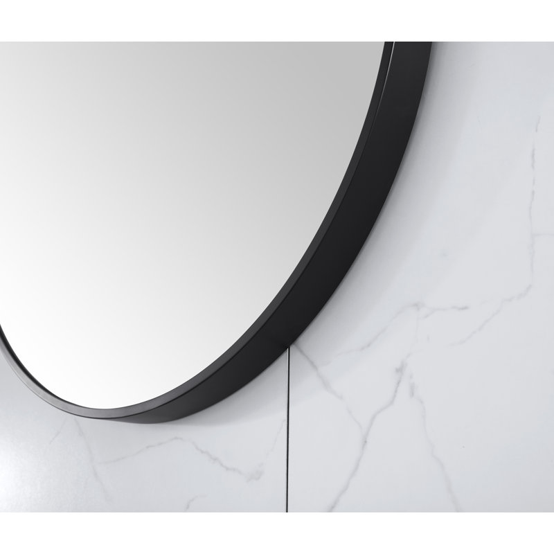 Avon Metal Round Wall Mirror, Black, 30" x 30"
