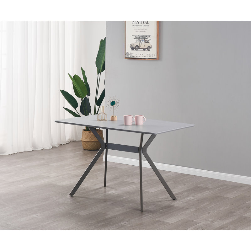Table de salle à manger grise anti-rayures NASH, gris