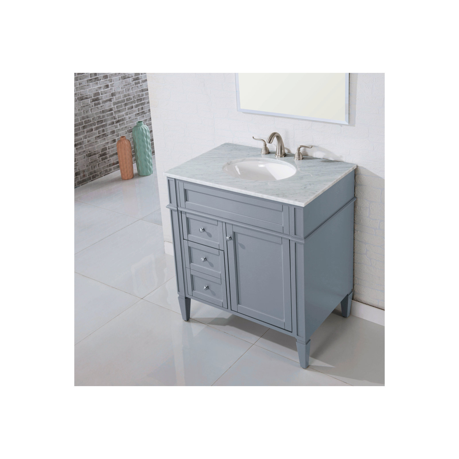 Rivers 32'' Single Bathroom Vanity, Gray