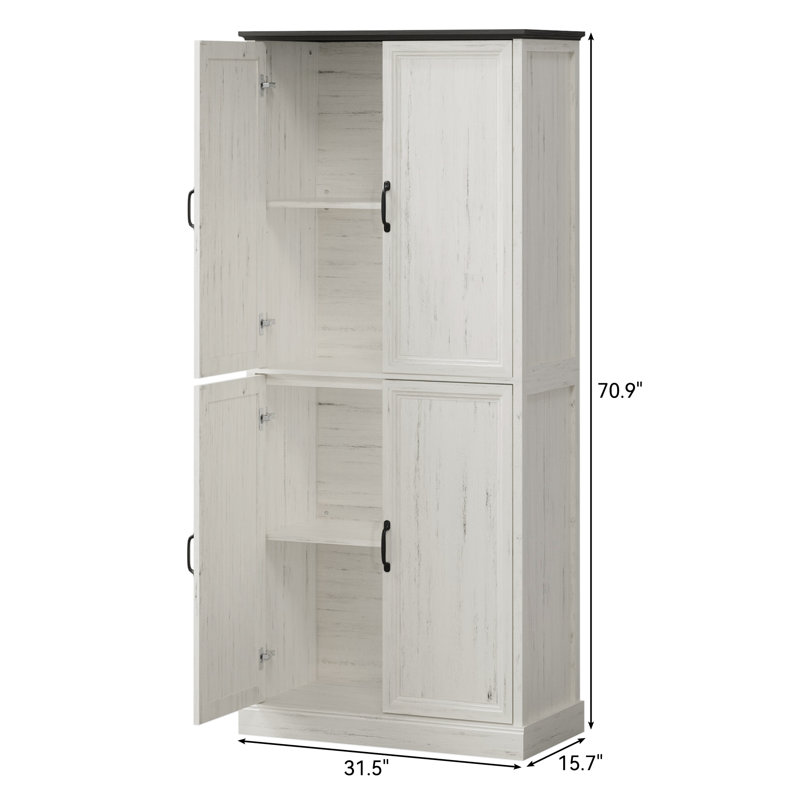 Hava 31.5'' W Storage Cabinet With Adjustable Shelves,Wood Home Kitchen Pantry Cabinets With Doors,Organization Locker For Cupboard/Bedroom/Dining/Living/Bathroom/Office/Garage Room