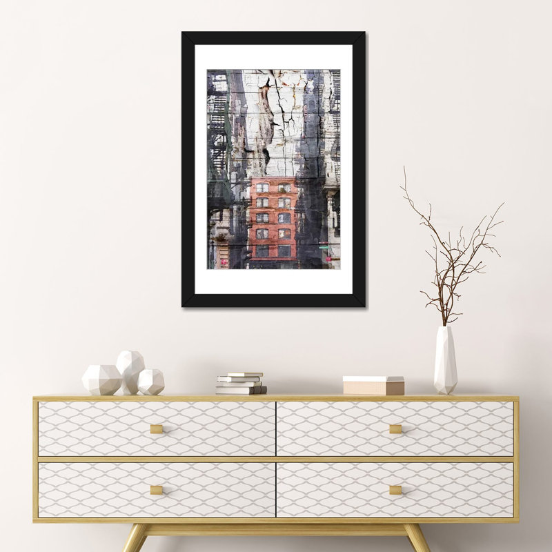 Industrial LA, impression sur toile tendue, H 24 po x l 16 po x P 1 po, Papier d'art encadré noir, Blanc