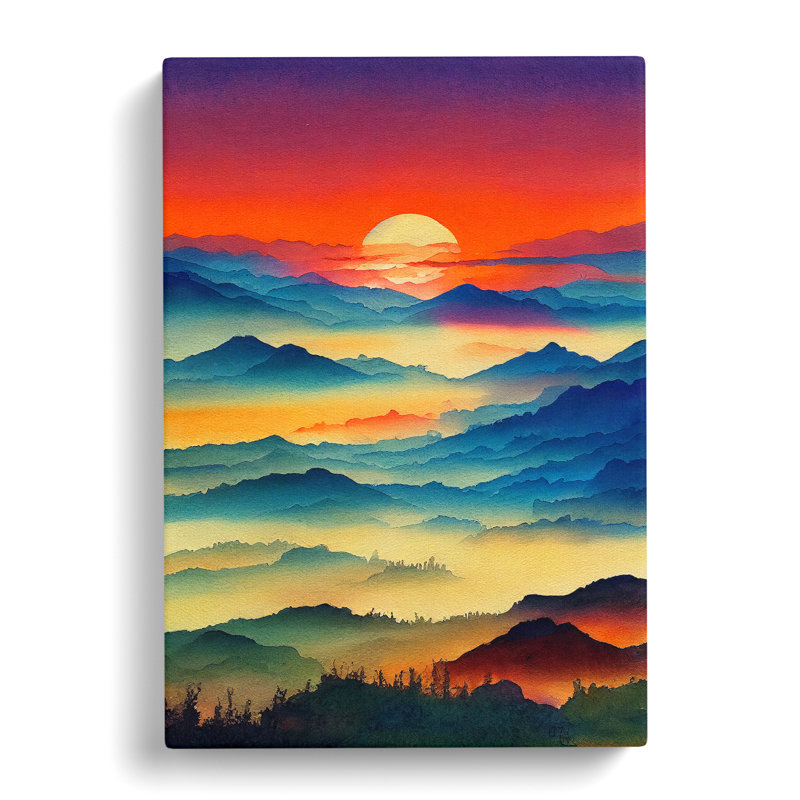 Sunset Mountain No.2 - Wrapped Canvas, 76cm H x 50cm W x 3cm D