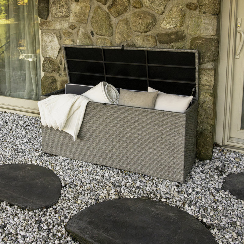 Boîte de rangement Happimess Nino, Gris, H 20,47 po x l 59,06 po x P 15,35 po