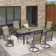 Rectangle Outdoor Patio Dining Set Expandable Heavy Duty Metal Table With Sling Chairs