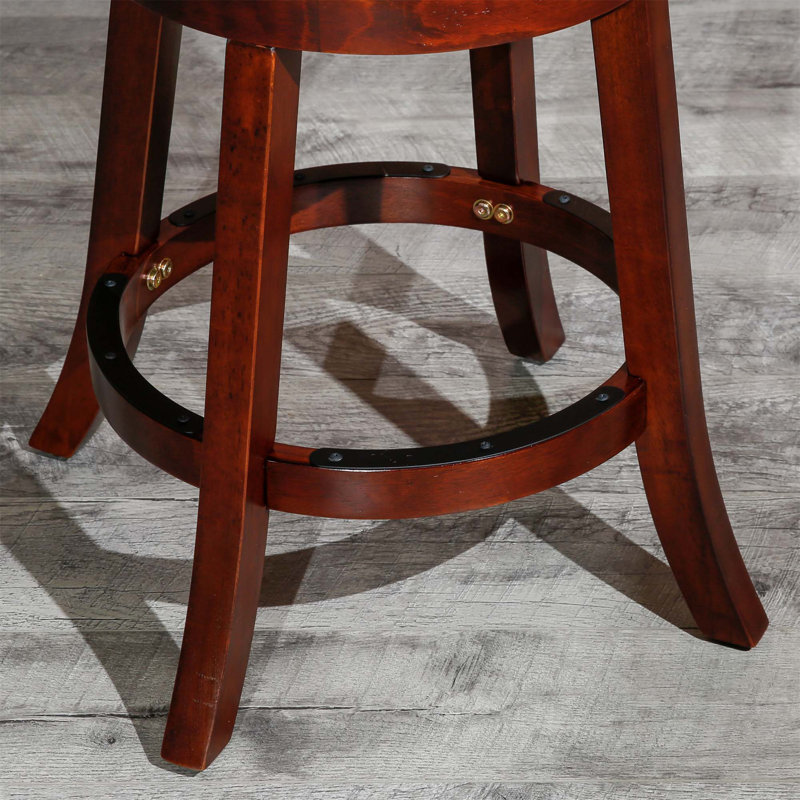 Tabouret de comptoir, siège en tissu, Cerisier, Beige