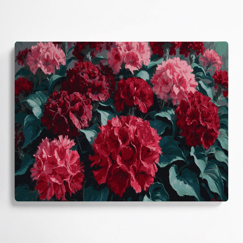 «Botanical Geraniums», art mural en métal noir, H 11 po x l 14 po