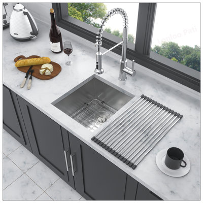 13 Inch Undermount Stainless Steel Kitchen Sink with 16 Gauge Thickness, 9 Inch Deep Single Bowl for Durability and Easy Cleaning
