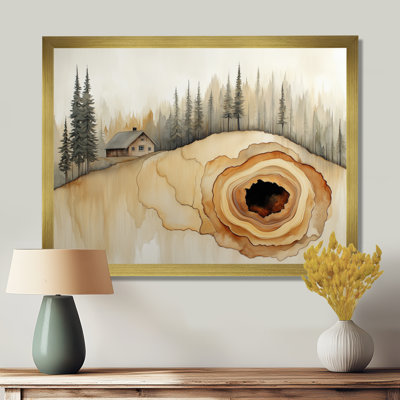 Grube II - Tableau sur toile représentant une cabane