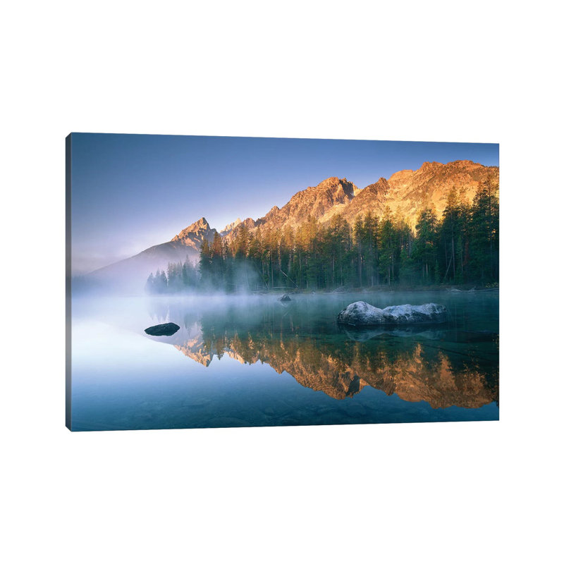 The Teton Range At String Lake, Grand Teton National Park, Wyoming by Tim Fitzharris - Wrapped Canvas Print