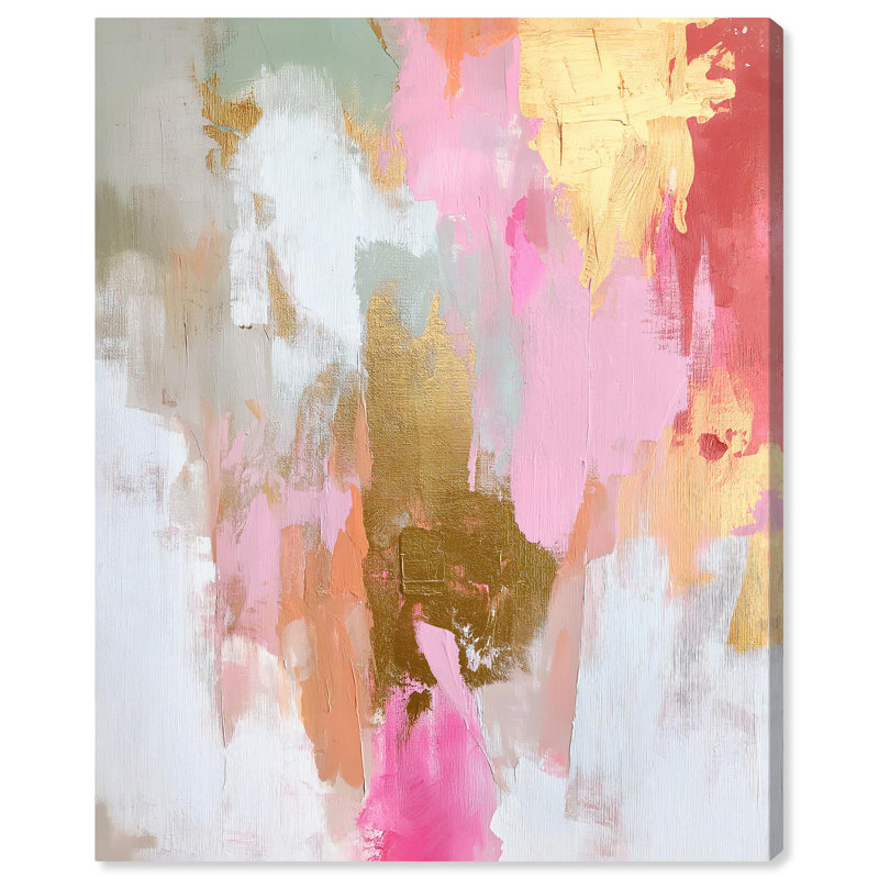 Peony Glow Canvas Pastel Abstracts par Art Remedy, H 45 po x l 36 po, Toile tendue