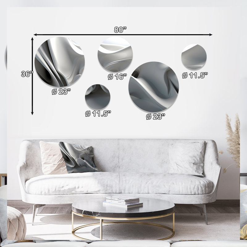 Contemplative Abstraction White and Black Modern Metal Wall Art Set
