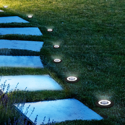 Matte Black Solar Powered Integrated LED Pathway Light Kit