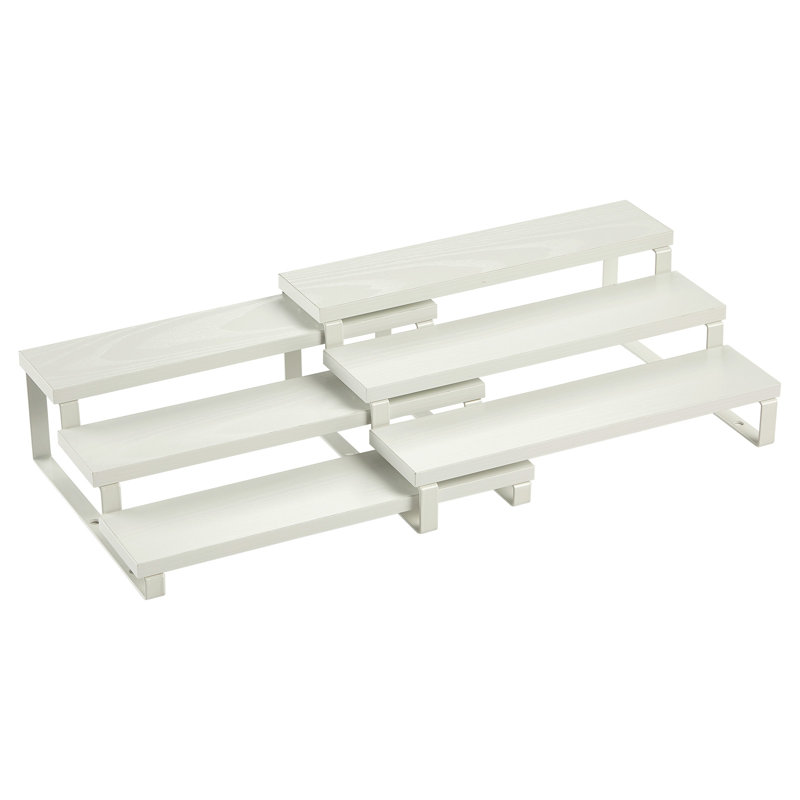 Freestanding Spice Rack, 6.8 cm H x 19 cm W x 38 cm D, White/Natural