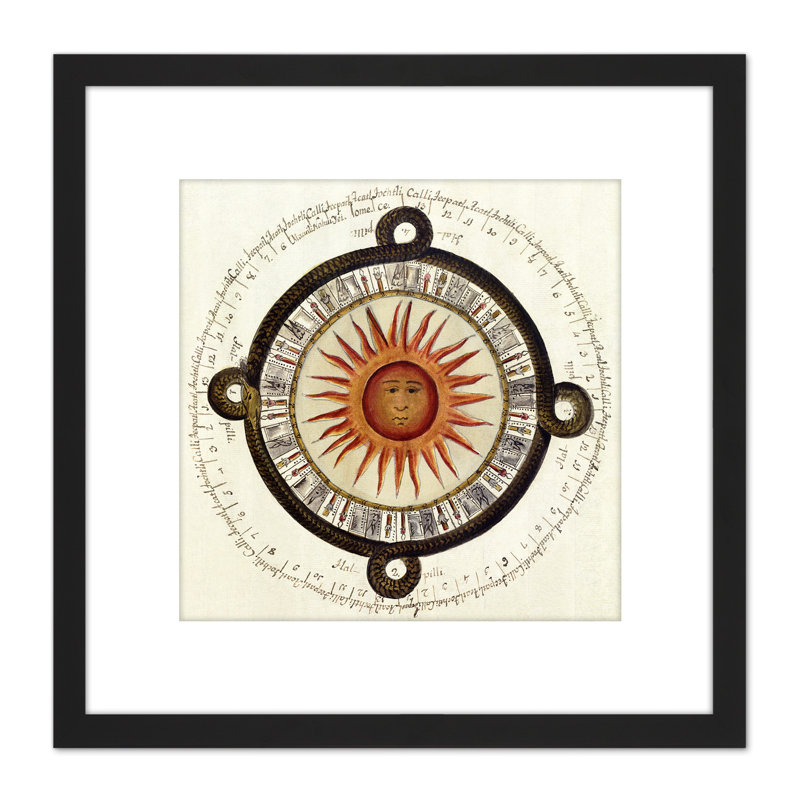 Leon Y Gama Aztec Sun Solar Calendar Diagram - Single Picture Frame Painting