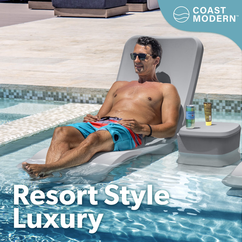 Coast Modern In Pool Lounge Chair - Waterproof & Weighted Chaise Lounger - Outdoor Pool Furniture for Patio or In Baja Shelf